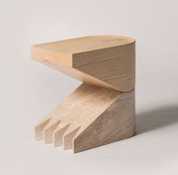 Local marble and ash wood Mannu side table, design by Ambroise Maggiar, made by CP Basalti & Karmine Piras, contemporary Sardinian craft